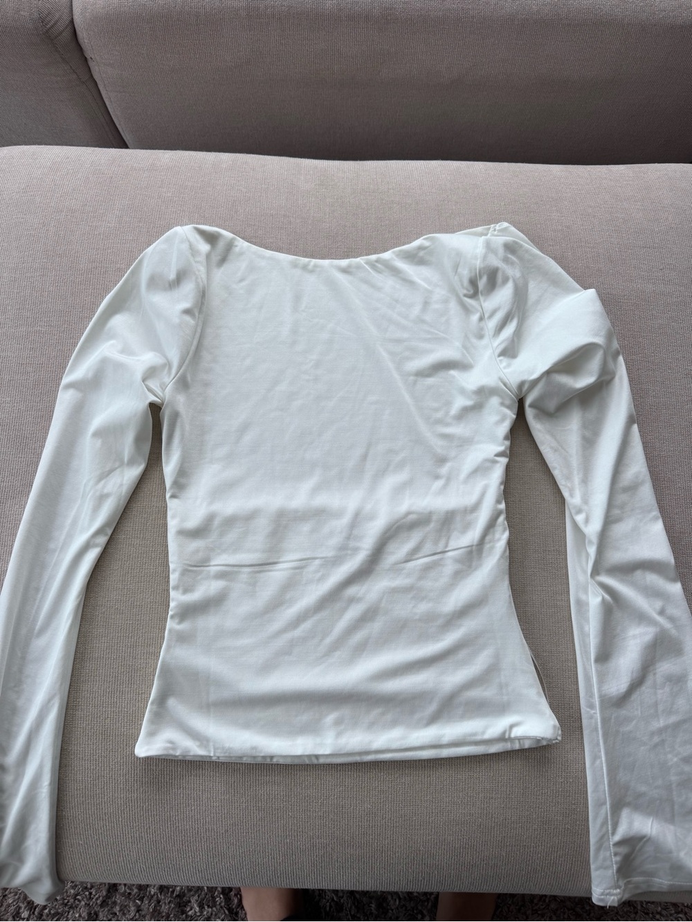 Princess Polly White Long Sleeve Backless Top